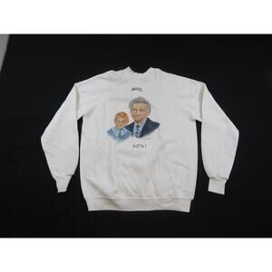 60th Anniversary Sweatshirt, Portrait Painting, Sz L 1980s